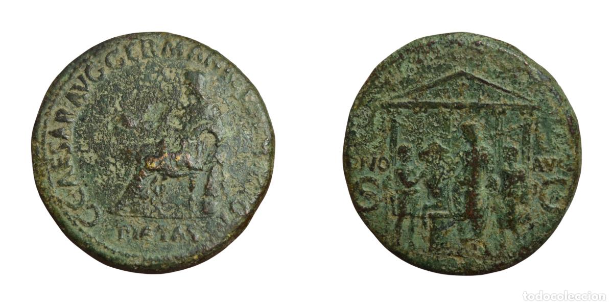 Monedas Imperio romano: NT / SESTERCIO CALIGULA 37-38 d.C. RARO (A934) - Foto 3