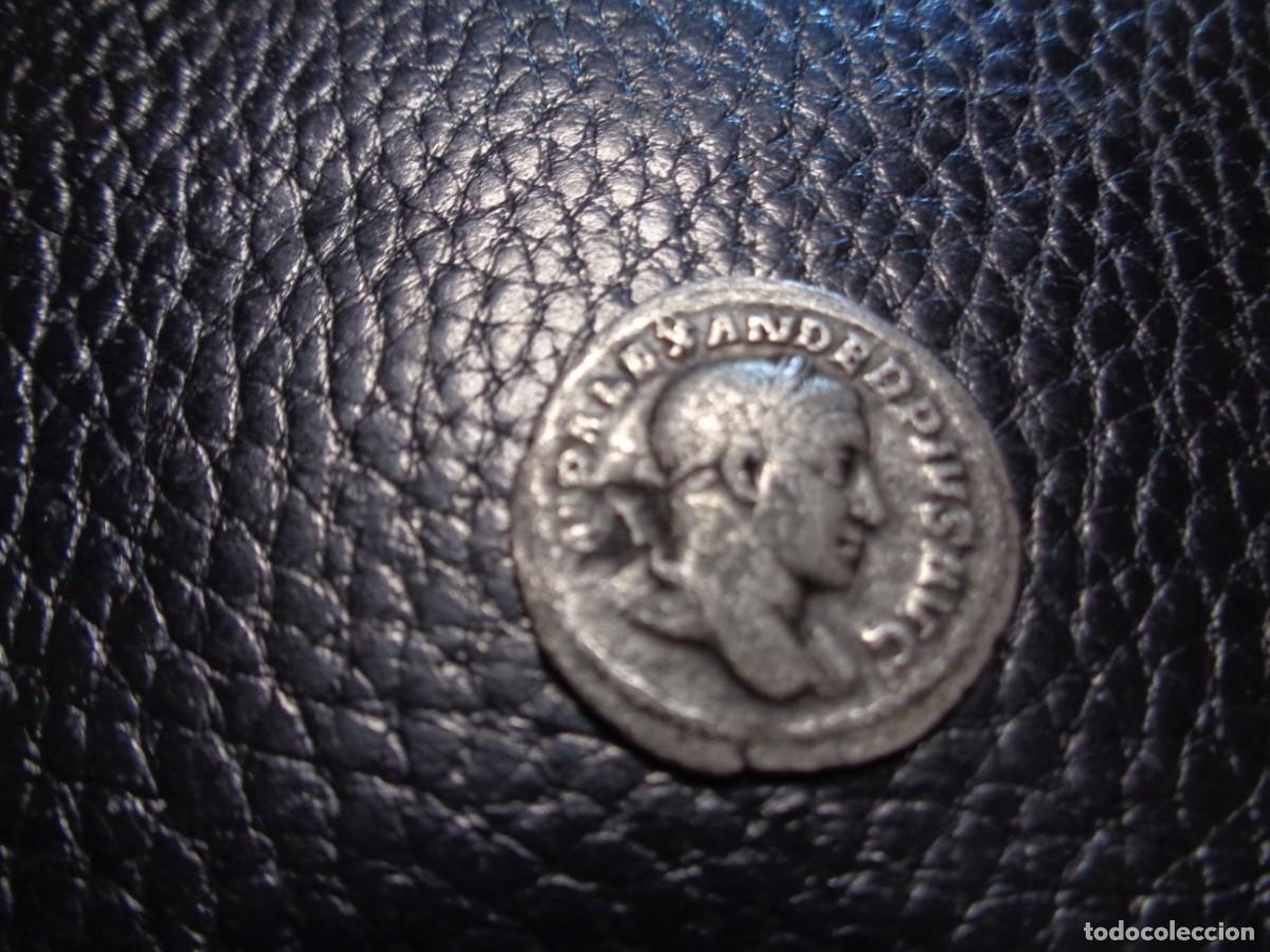 Monedas Imperio Romano: Denario Alejandro Severo 222 a 235 D.C. plata original