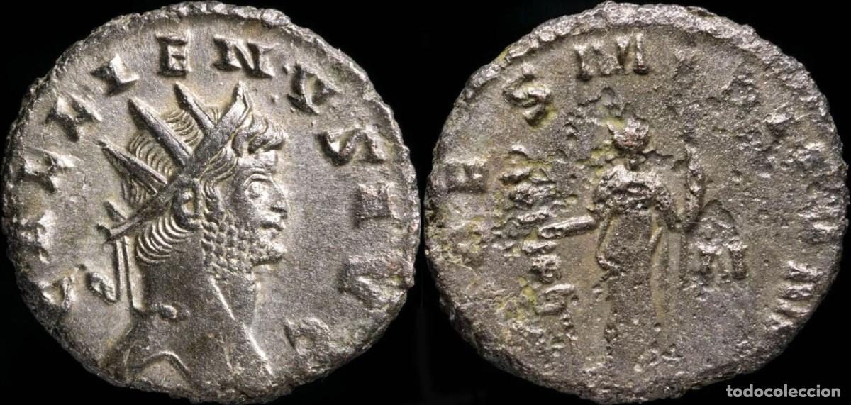 Monedas Imperio Romano: Gallienus Antoninianus - FIDES MILITVM - 17 mm / 3.77 gr.