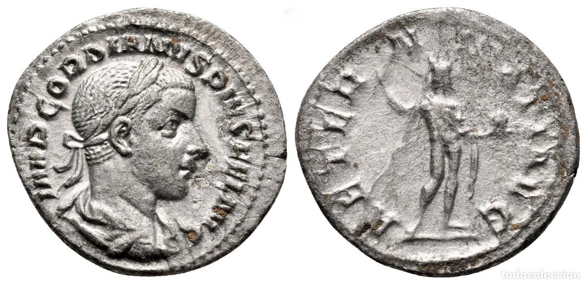 Monedas Imperio Romano: SC-Roma-Gordiano III. Denario 241-243 d. C. Roma. Plata 2,4 g.