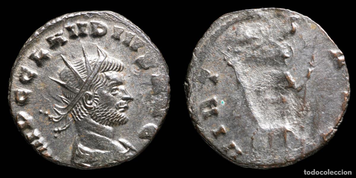 Monedas Imperio Romano: Claudius II Antoninianus - VIRTVS AVG (Obverse on reverse) - 19 mm / 3.02 gr.