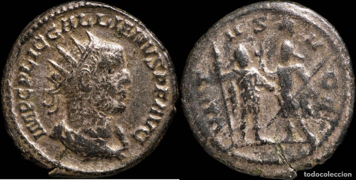 M&uuml;nzen R&ouml;misches Reich: Antoniniano de Galieno - VIRTVS AVGG - 22 mm / 3.86 gr.