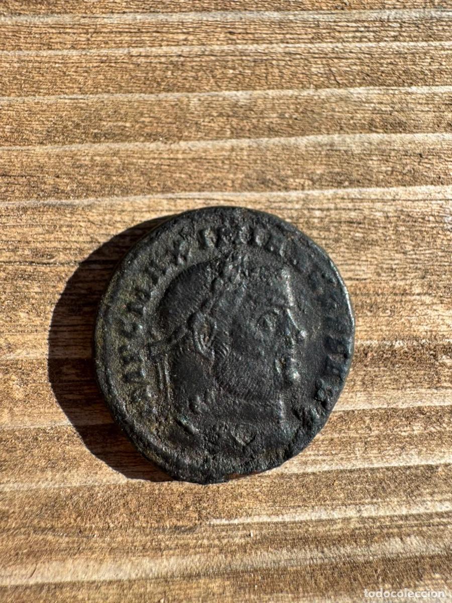 Monedas Imperio Romano: Folis de Maximiano (286-305 dc) cobre patina bajo imperio romano