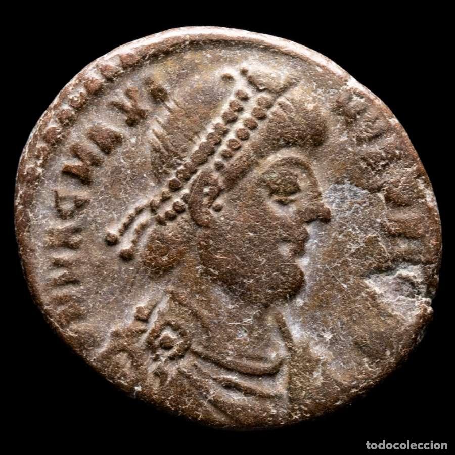 Monedas Imperio Romano: Magno Maximo. Maiorina, Arles, REPARATIO REIPVB / TCON (7001)