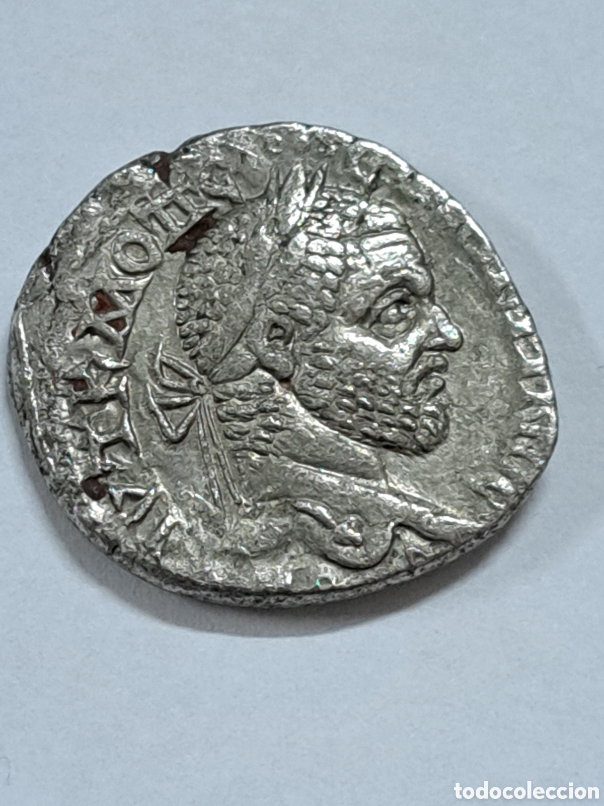Moedas Imp&eacute;rio Romano: Tetradracma de plata del emperador Macrinus acu&ntilde;ada en Siria a&ntilde;o 217-218