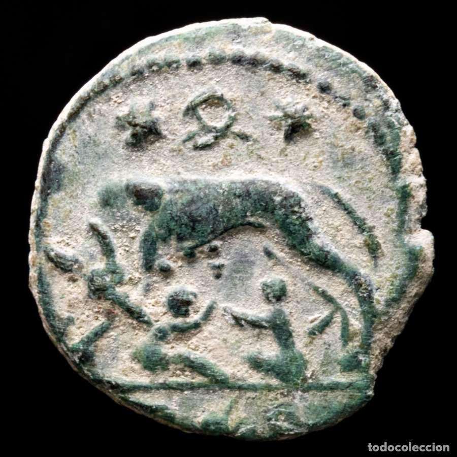 Monedas Imperio Romano: URBS ROMA Follis conmemorativo Trier - Loba, Romulo y Remo ✯&Omega;✯ / TRS