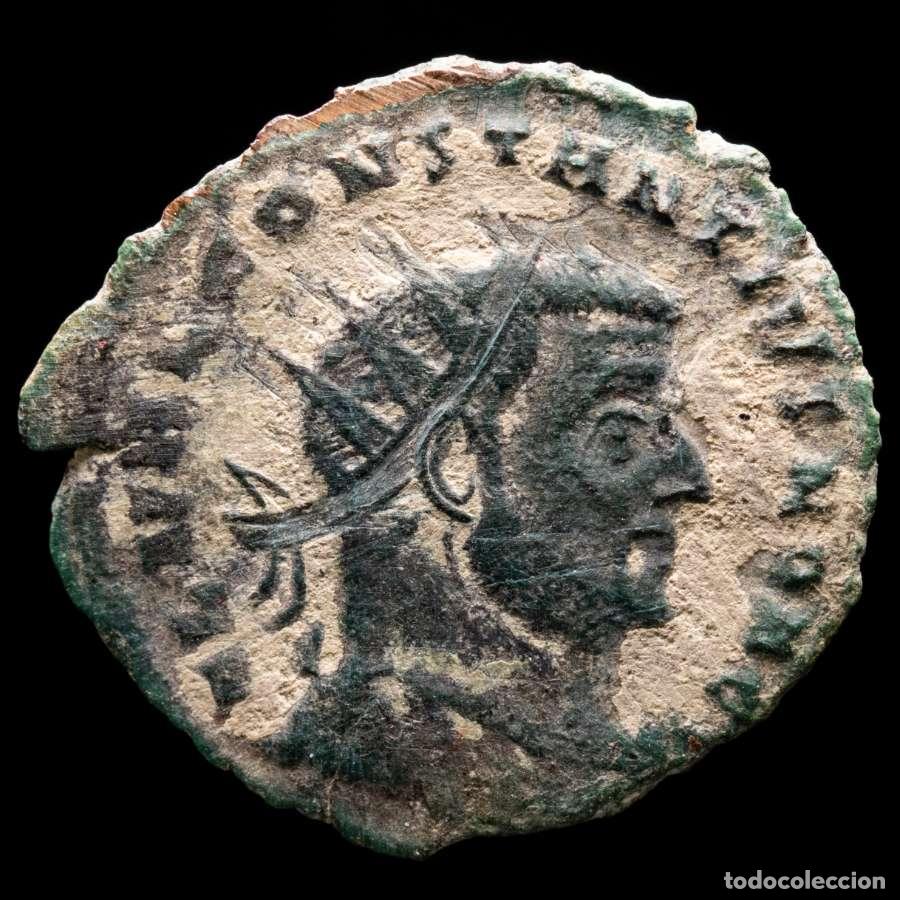 Monedas Imperio Romano: Constancio I Cesar (293-305) follis radiado Cartago VOT X FK (4973)