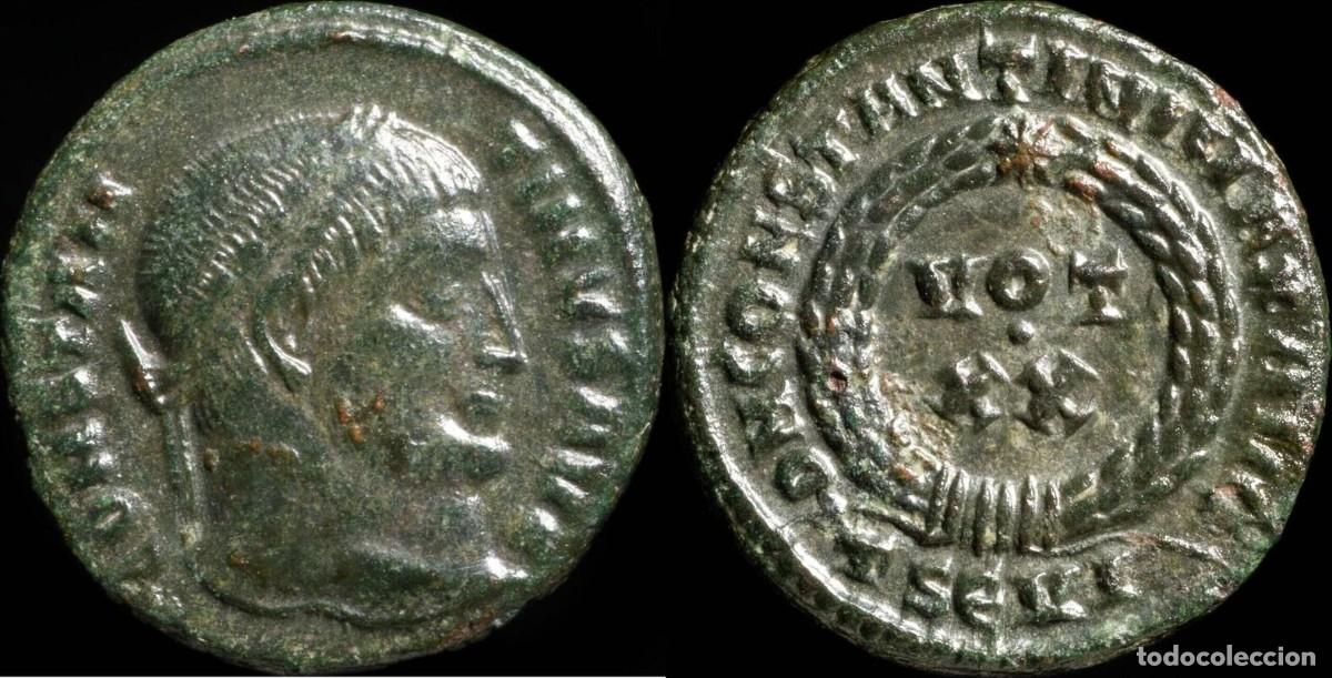 M&uuml;nzen R&ouml;misches Reich: Constantino - DN CONSTANTINI MAX AVG VOT XX, Tesalonica - 18 mm / 3.34 gr.