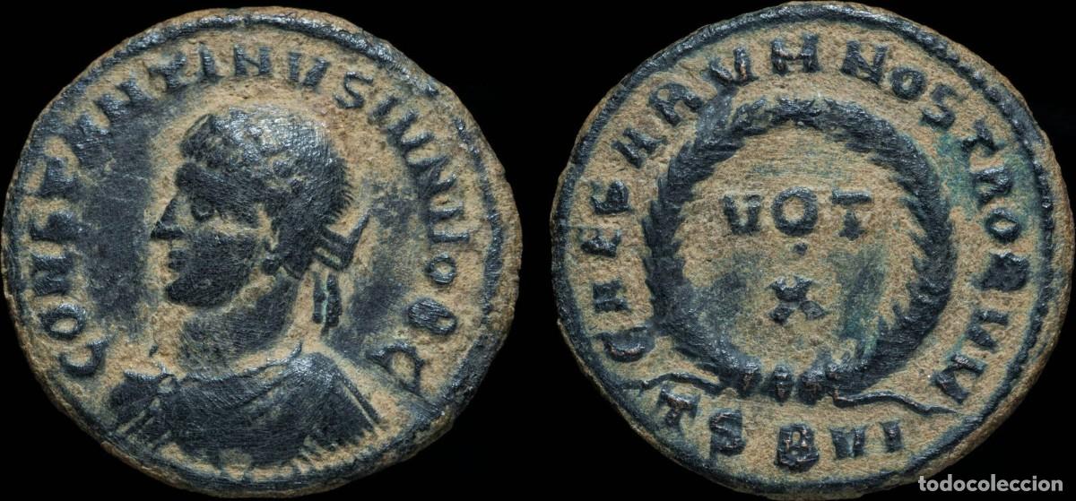M&uuml;nzen R&ouml;misches Reich: Constantino II - CAESARVM NOSTRORVM VOT X, Tesalonica - 18 mm / 2.94 gr.