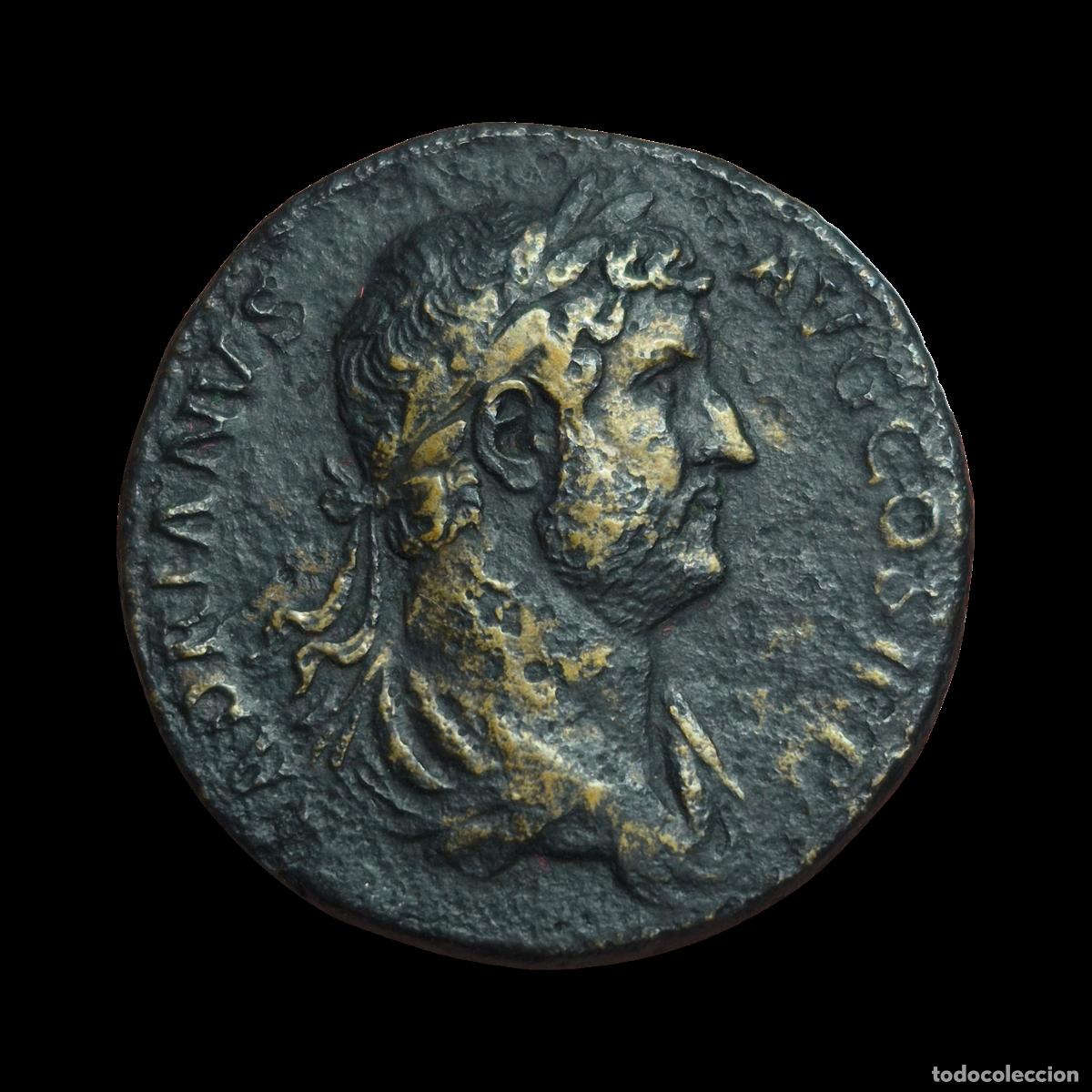 Monedas Imperio Romano: NT/ SESTERCIO ADRIANO REV. EMPERADOR CON LA HISPANIA (A946)