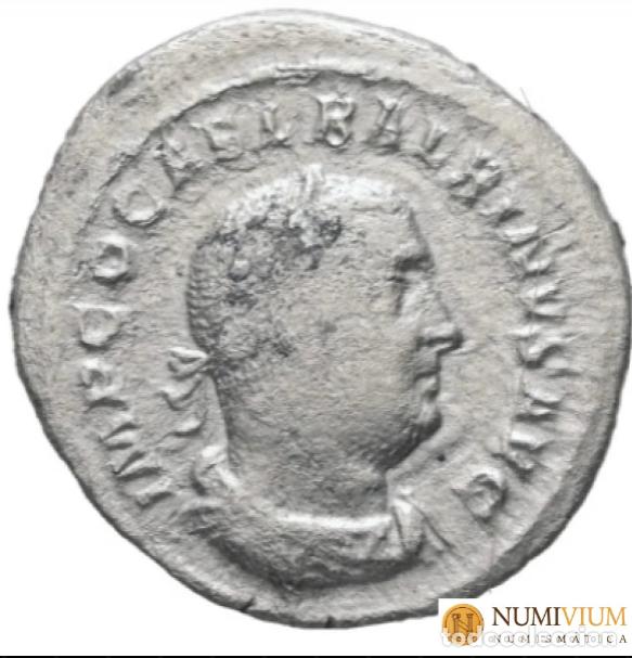 Monedas Imperio Romano: Balbino (238 dC). Denario. Emperador muy escaso.