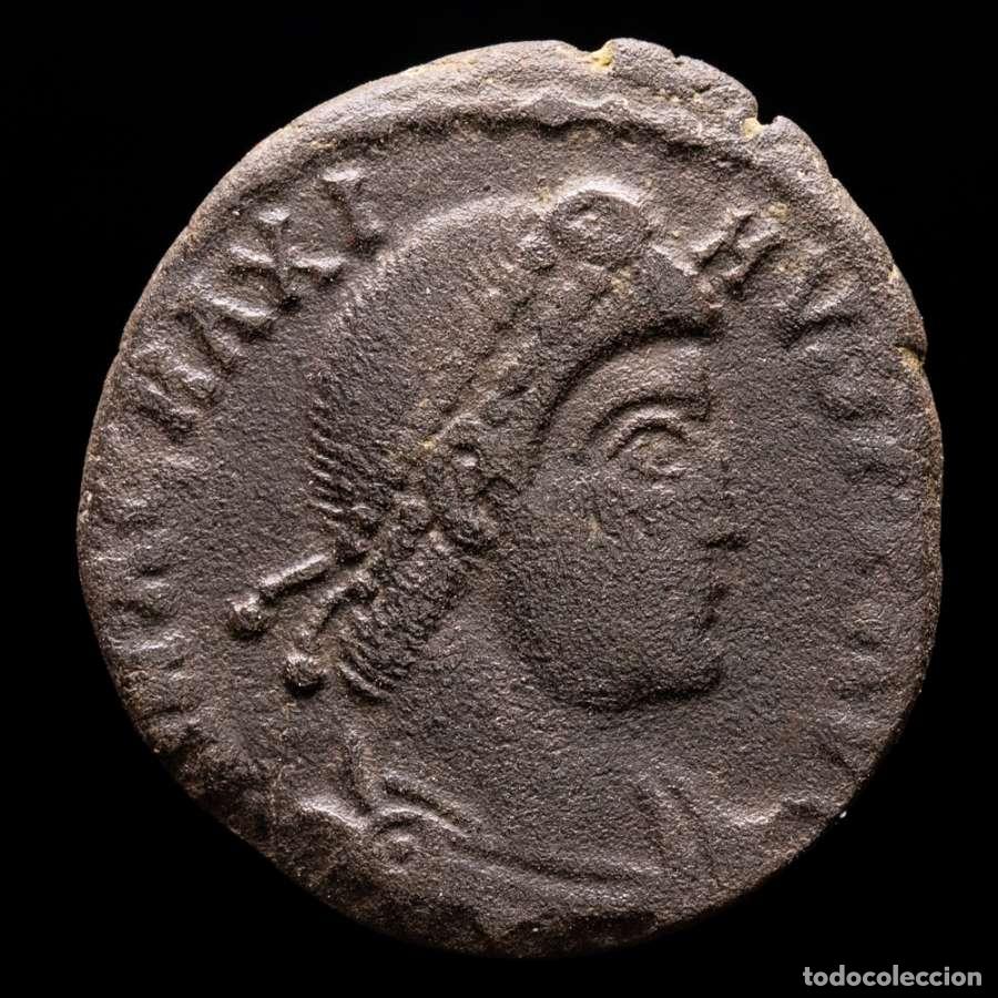Monedas Imperio Romano: Magno Maximo. Maiorina, Arles, REPARATIO REIPVB / TCON (4664)