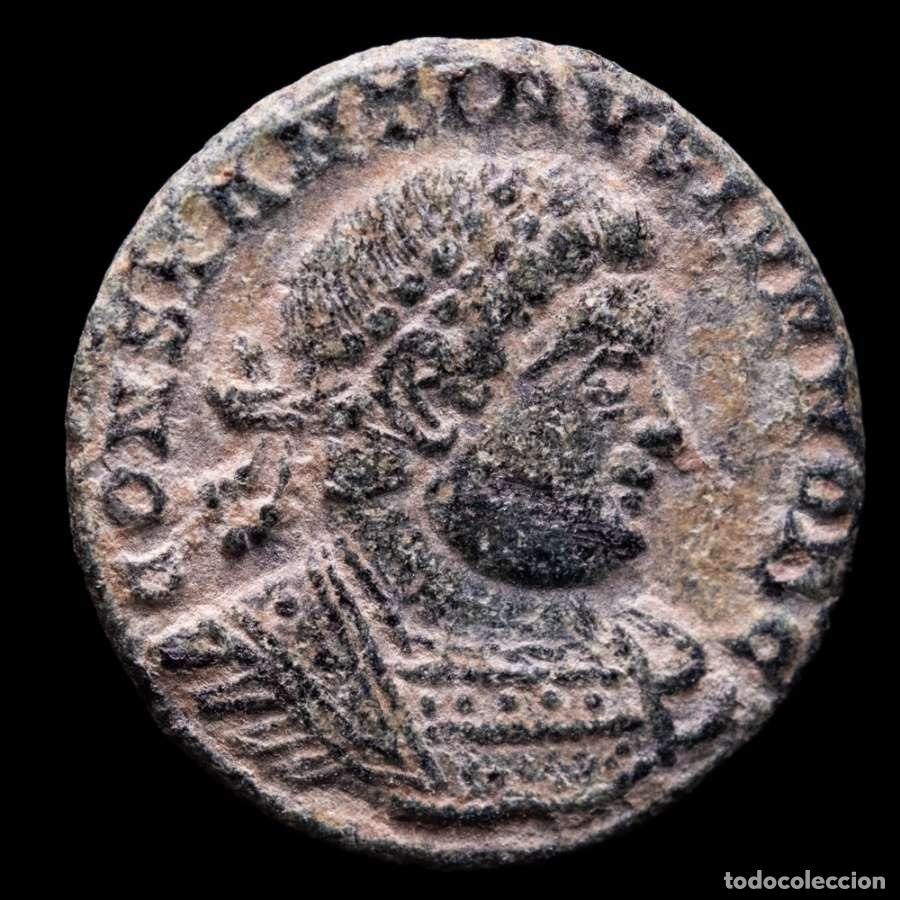Monedas Imperio Romano: Imperio Romano Constantino II &AElig; Follis GLORIA EXERCITVS PLG