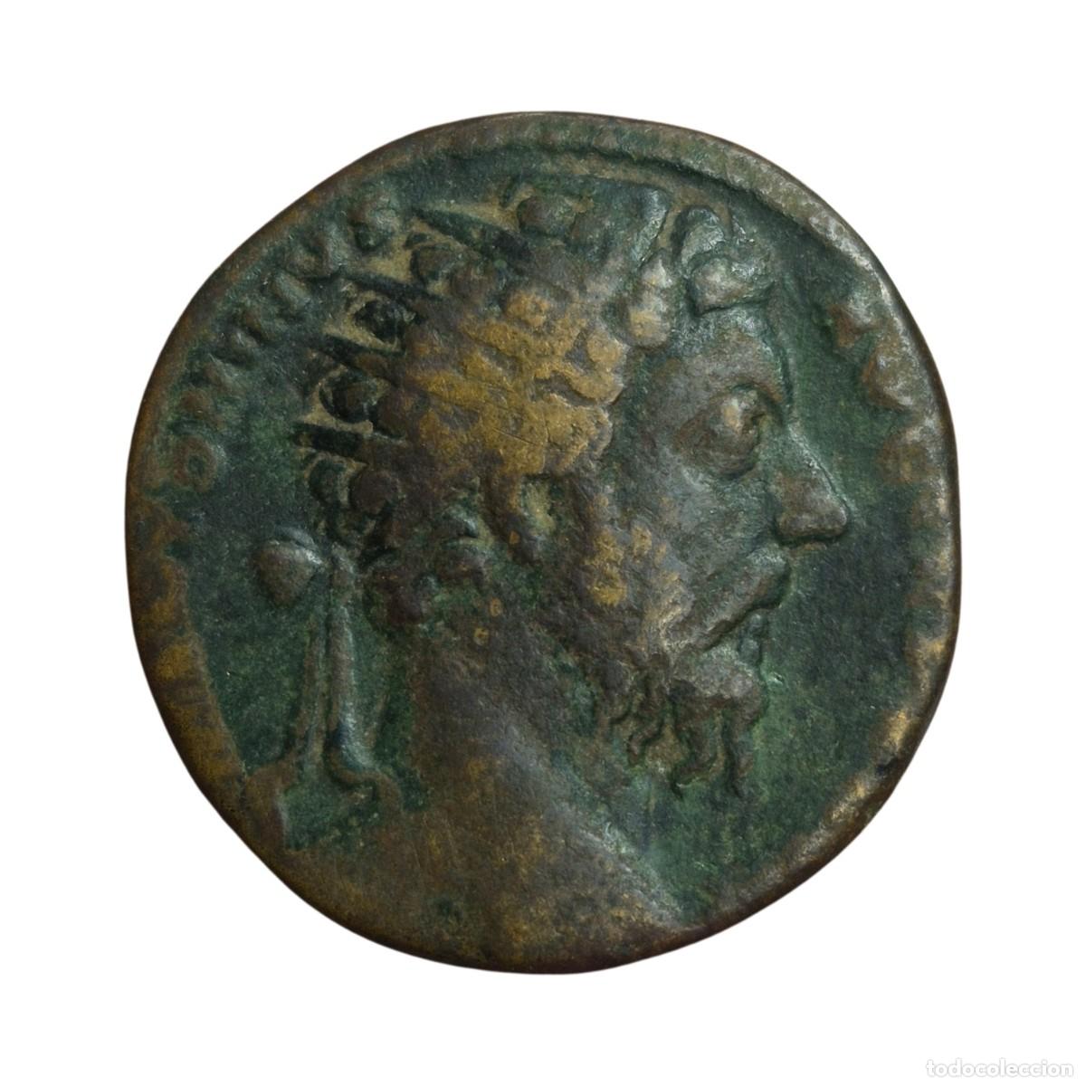 Monedas Imperio Romano: NT/ DUPONDIO MARCO AURELIO REV. JUPITER SEDENTE (A1139)