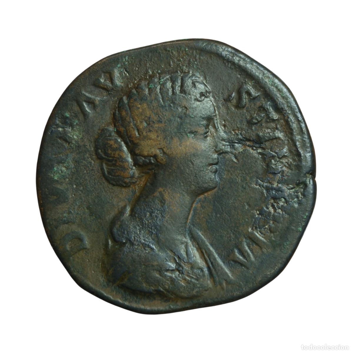 Monedas Imperio Romano: NT/ SESTERCIO FAUSTINA II REV. EMPERATRIZ SOBRE PAVO (A1141)