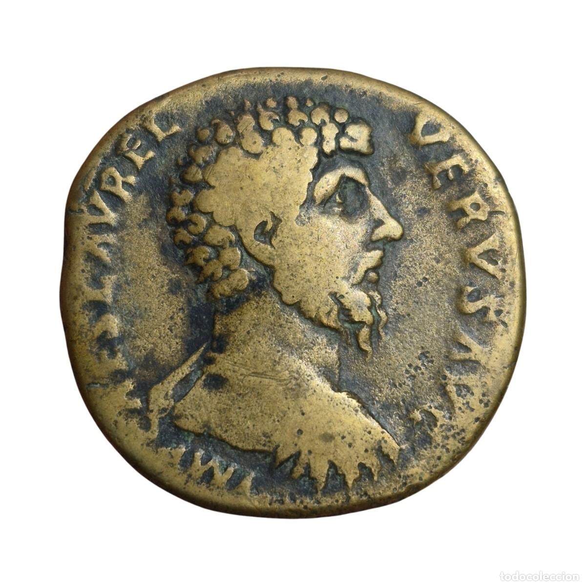 Monedas Imperio Romano: NT/ SESTERCIO LUCIO VERO REV. FORTUNA SEDENTE (A1142)