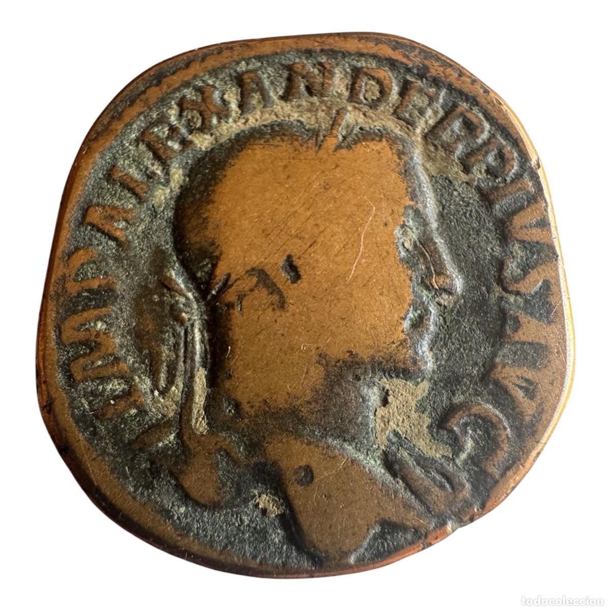 Monedas Imperio Romano: Alejandro Severo. Sestercio 23 gr. Rev/ SPES PUBLICA SC Ae BC+/ Fine
