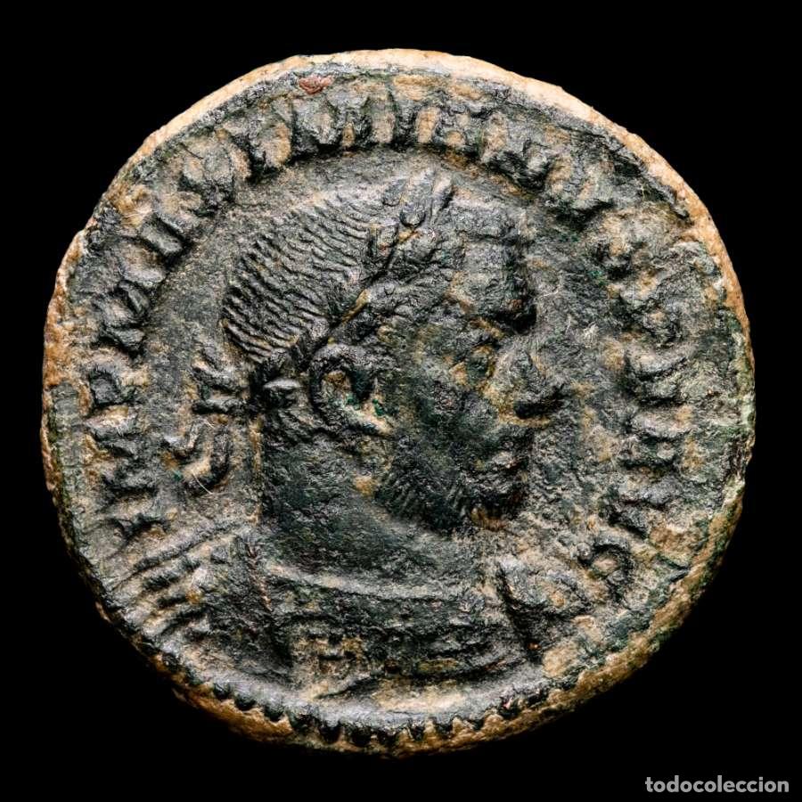 Monedas Imperio Romano: Maximiano I 286-305 follis de bronce Trier. GENIO POPRVM /S-A //PTB.