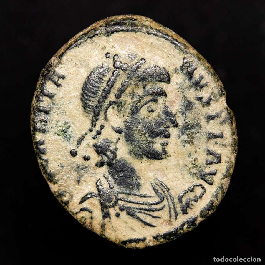 Monedas Imperio Romano: Graciano - 378-383 dC maiorina Aquileia REPARATIO REIPVB / SMAQS