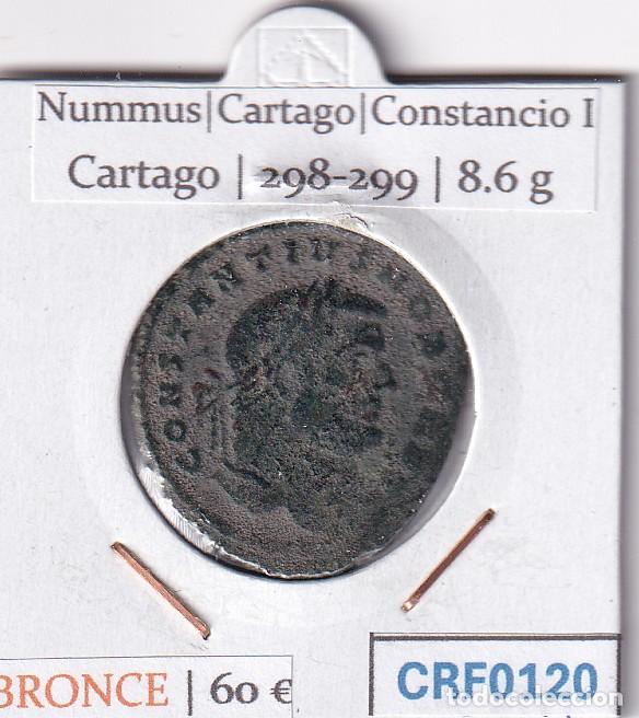 Monedas Imperio Romano: CRF0120 MONEDA NUMMUS CARTAGO CONSTANCIO I CARTAGO 298-299