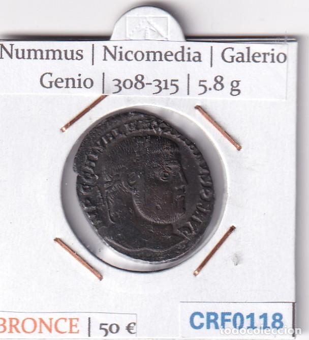 Monedas Imperio Romano: CRF0118 MONEDA NUMMUS NICOMEDIA GALERIO GENIO 308-315