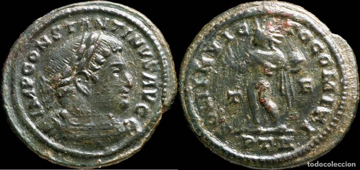 Monete Impero Romano: Follis de Constantino - SOLI INVICTO COMITI, Trier - 24 mm / 4.47 gr.