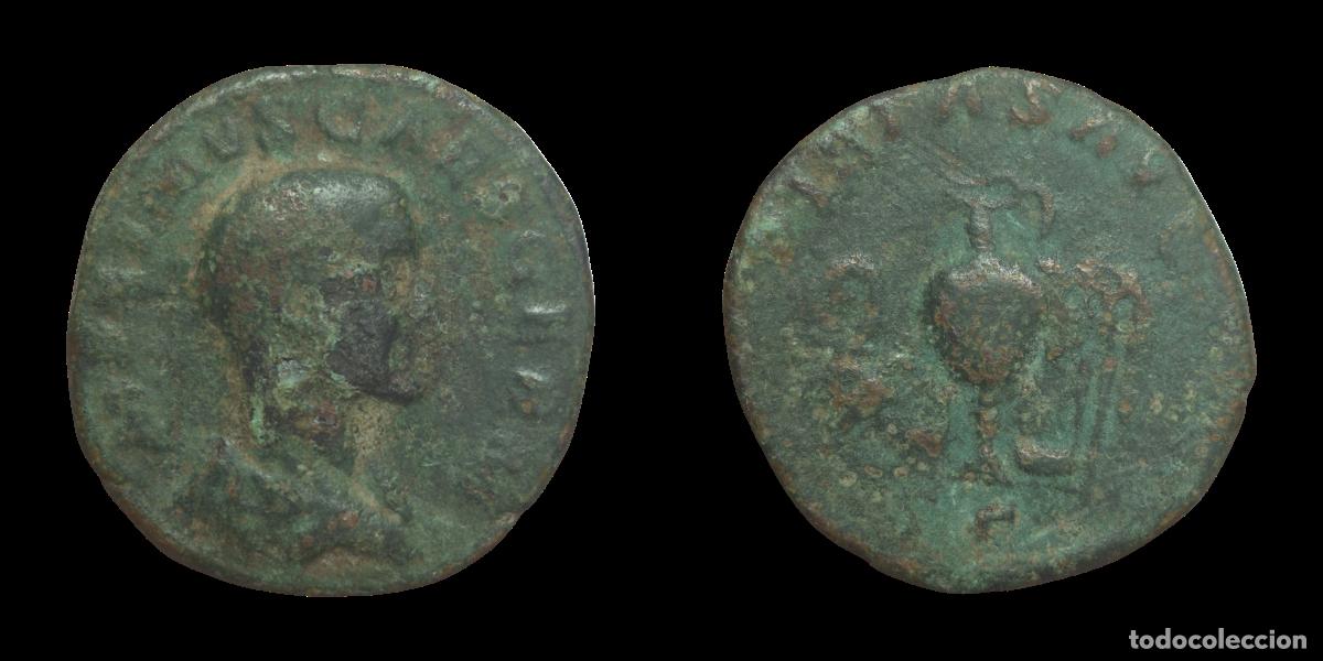 Monedas Imperio romano: NT/ SESTERCIO MAXIMO REV. IMPLEMENTOS RELIGIOSOS (A970) - Foto 3