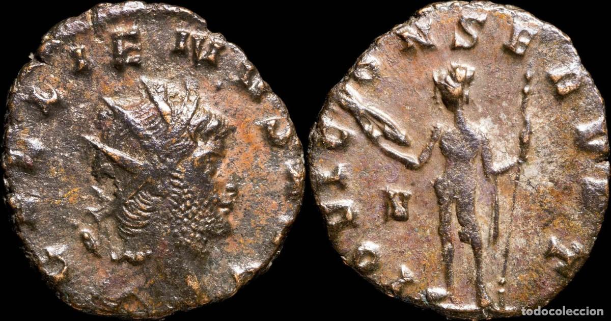 Moedas Imp&eacute;rio Romano: Antoniniano de Galieno - IOVI CONSERVAT - 18 mm / 2.30 gr.
