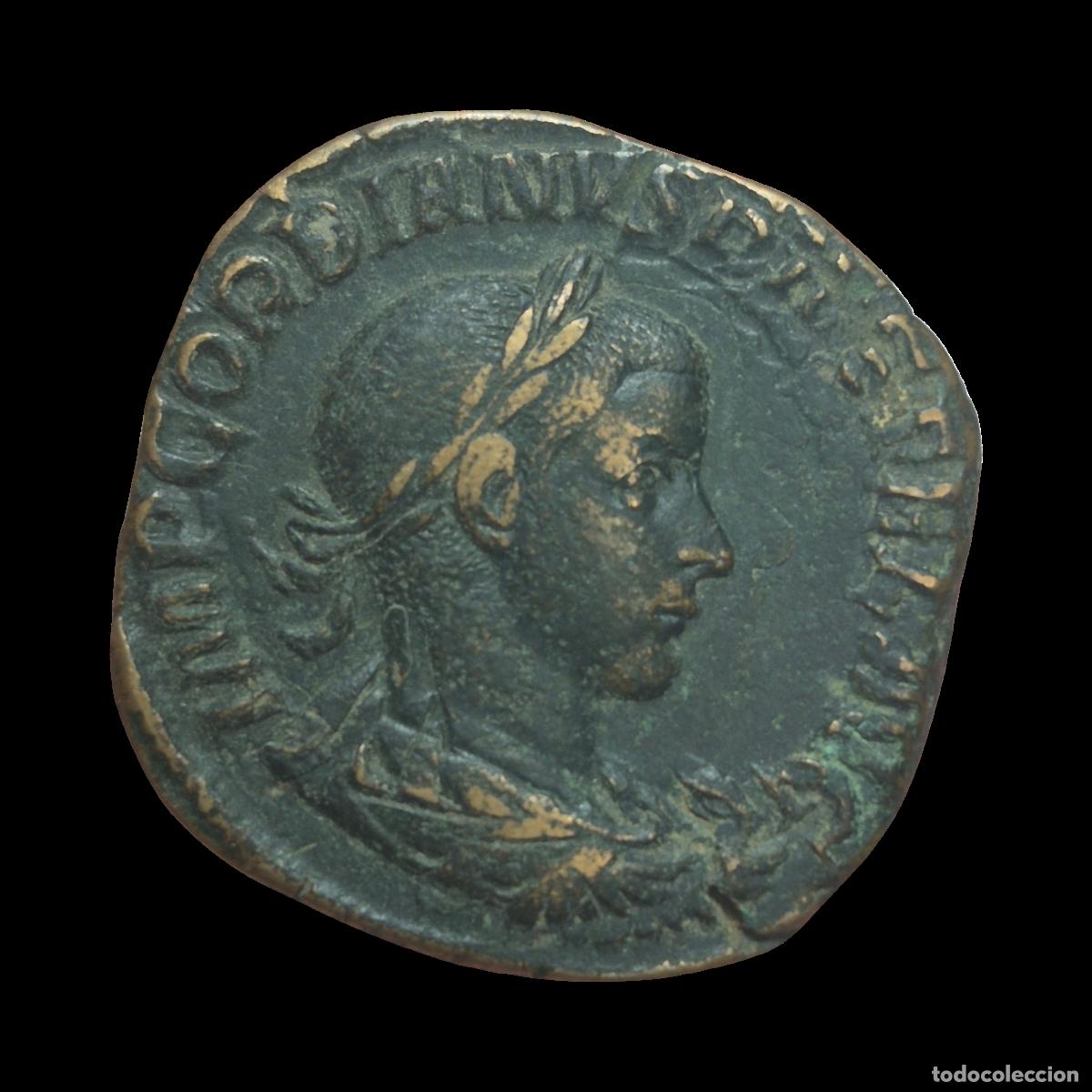 Monedas Imperio Romano: NT/ SESTERCIO GORDIANO III REV. EMPERADOR ESTANTE (A974)