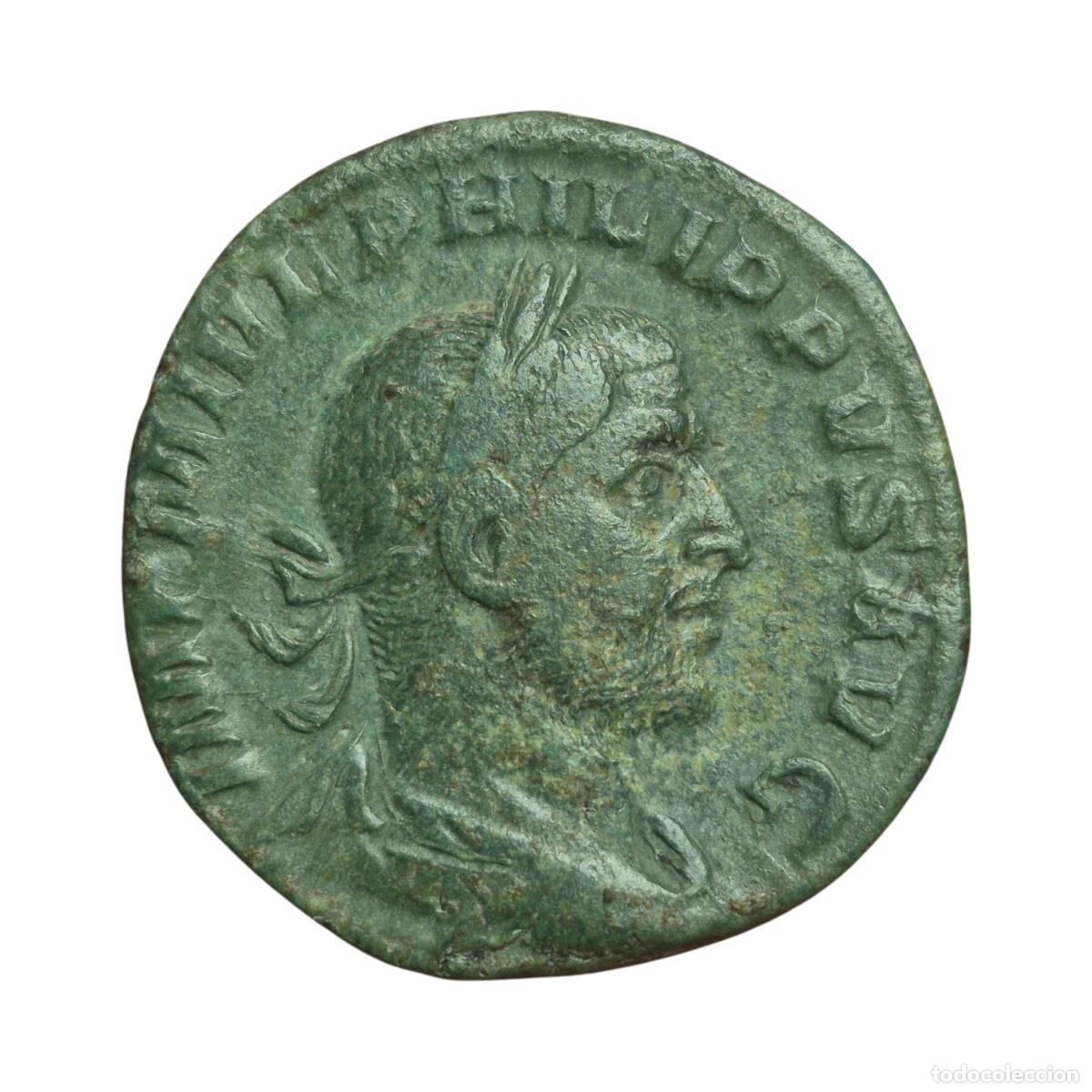 Monedas Imperio Romano: NT/ SESTERCIO FILIPO I REV. FELICIDAD ESTANTE (A1167)