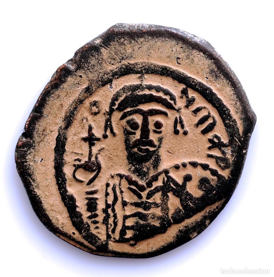Monedas Imperio Romano: SC-Roma. Mauricio Tiberio. Follis. Nicomedia 582-602. MBC+/VF+. Cobre 10,04 g.