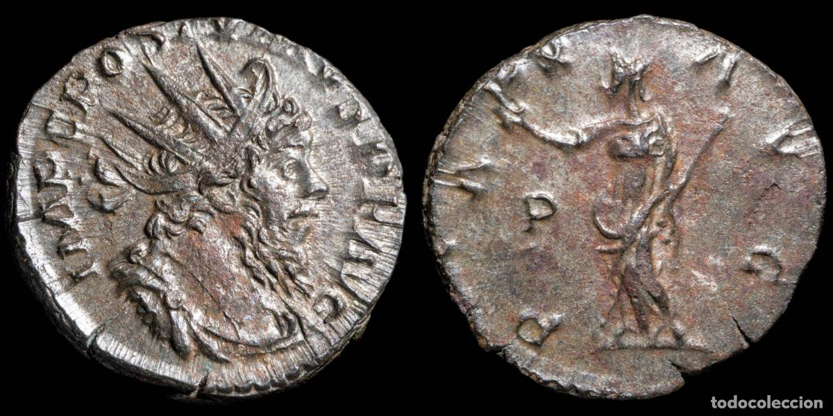 Monedas Imperio Romano: Postumus Antoninianus - PAX AVG - 18 mm / 2.84 gr.
