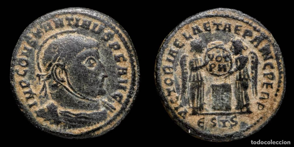 Monedas Imperio Romano: Constantine I - VICTORIAE LAETAE PRINC PERP, Siscia - 18 mm / 2.59 gr.