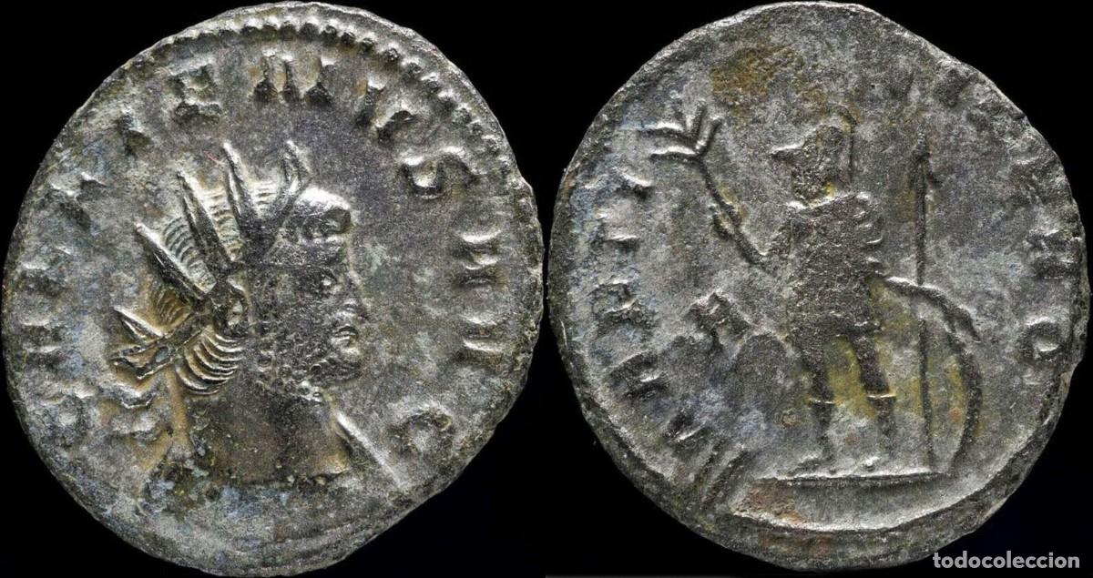 Moedas Imp&eacute;rio Romano: Antoniniano de Galieno - MARTI PACIFERO - 23 mm / 3.41 gr.