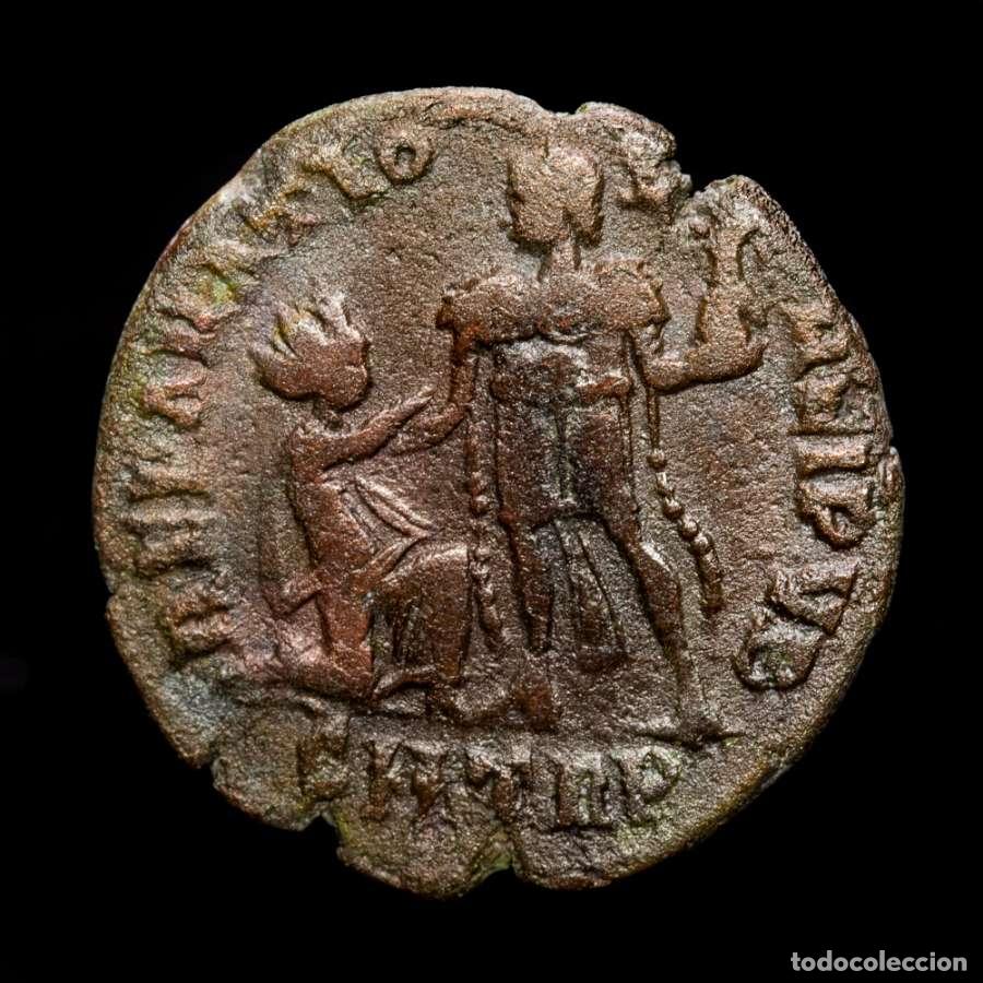 Monedas Imperio Romano: Theodosio. Maiorina, Trier, 379-383.REPARATIO REIPB - SMTRP. Rara!!