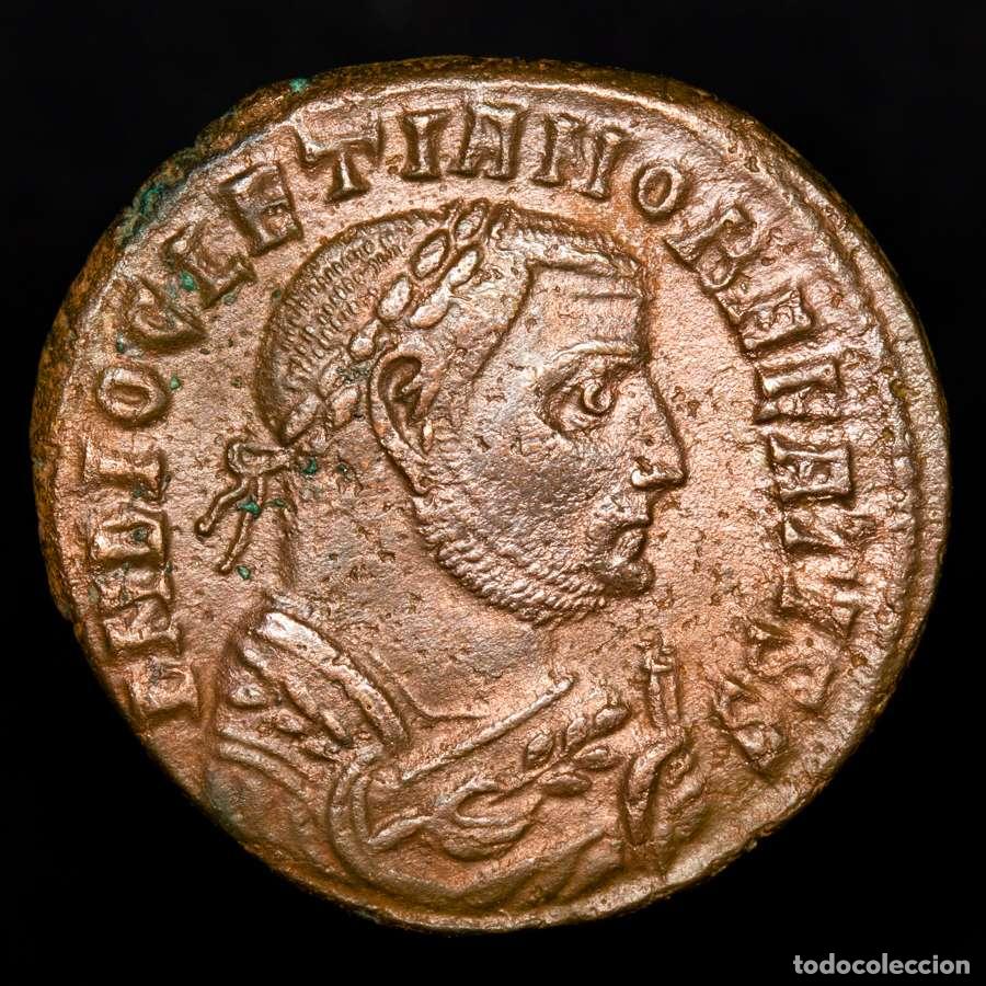 Moedas Imp&eacute;rio Romano: Diocleciano (308-10) follis Alejandria​ PROVIDENTIA DEORVM S-KP ALE