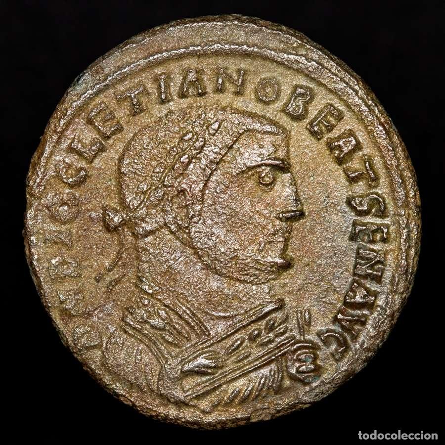 Moedas Imp&eacute;rio Romano: Diocleciano (308-10) follis Alejandria​ PROVIDENTIA DEORVM A-KP ALE