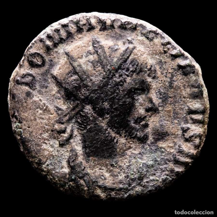 Moedas Imp&eacute;rio Romano: Aureliano, antoniniano, Roma - LAETITIA AVG, Laetita retrato Claudio