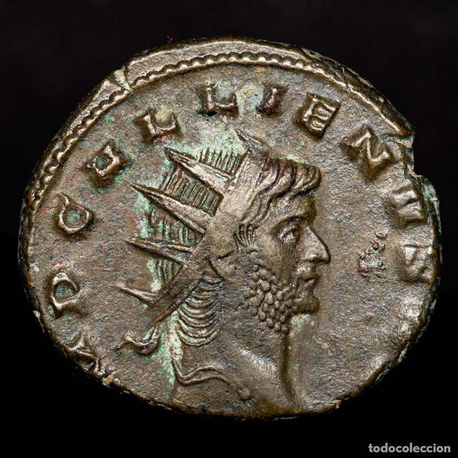 Moedas Imp&eacute;rio Romano: Galieno, antoniniano de bronce. Mediolanum. P M TR P VII COS -M P.