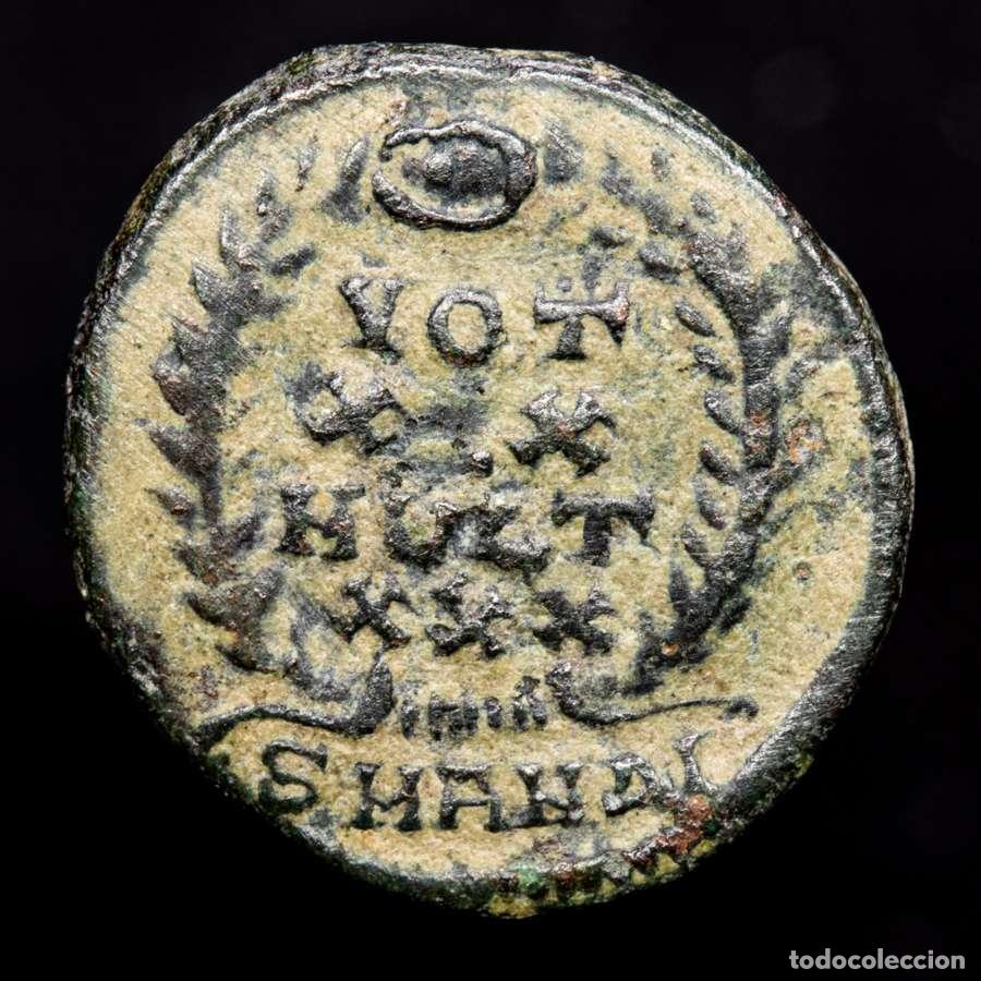 Monedas Imperio Romano: Constancio II (337-61) Nummus, Antioquia, VOT / XX / MVLT / XXX.