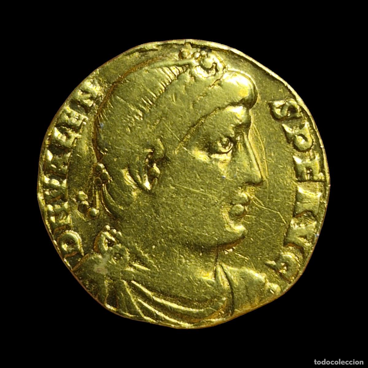 Monedas Imperio romano: NT/ SOLIDO VALENTE REV. EMPERADOR ESTANTE (A1016)