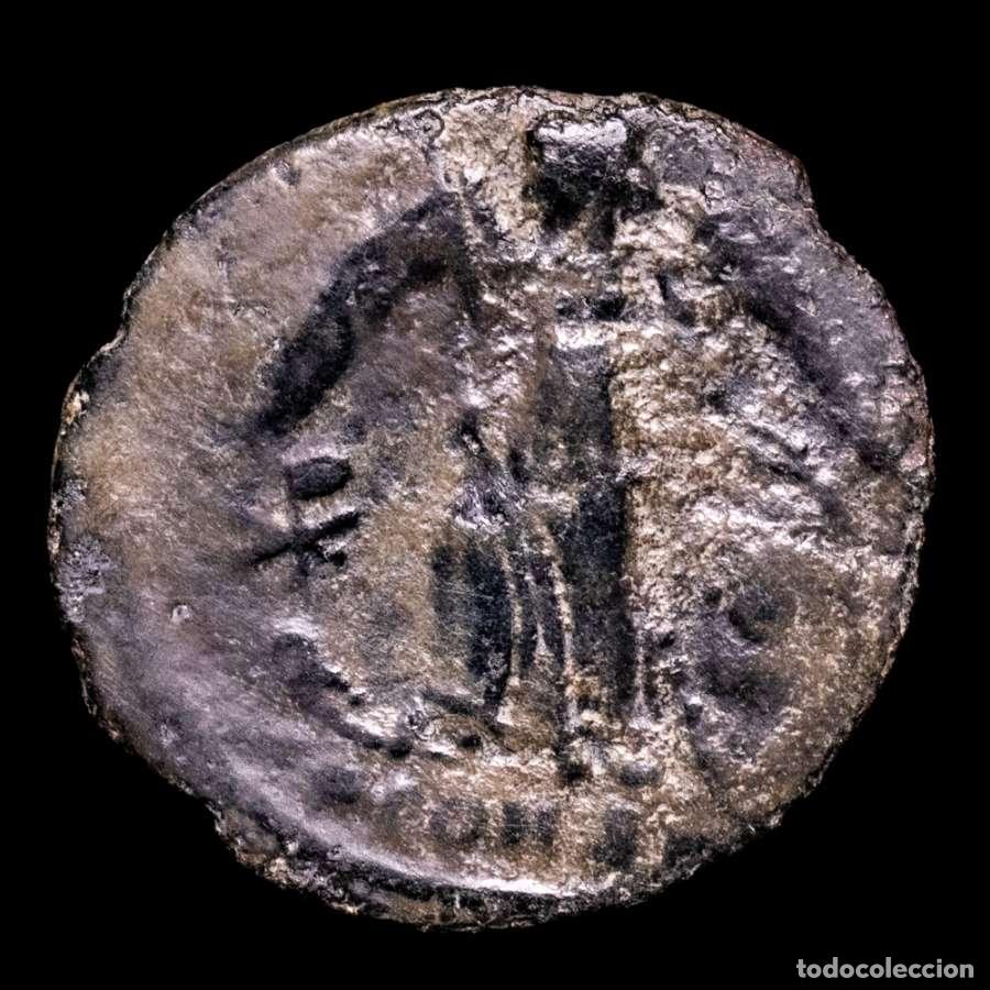 Monedas Imperio romano: Constantinopolis, 1/2 Follis. Chi-Rho, ☧ Arles, 336 d.C. SCONST
