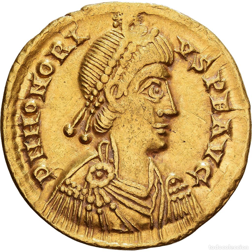 Monedas Imperio romano: [#982157] Roman Empire, Honorius, Solidus, 402-406, Ravenna, Oro, MBC+, RIC:1287