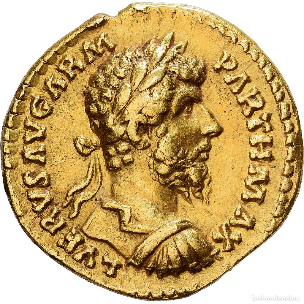Monedas Imperio romano: [#982182] Roman Empire, Lucius Verus, Aureus, 166, Rome, Oro, MBC, RIC:III-567