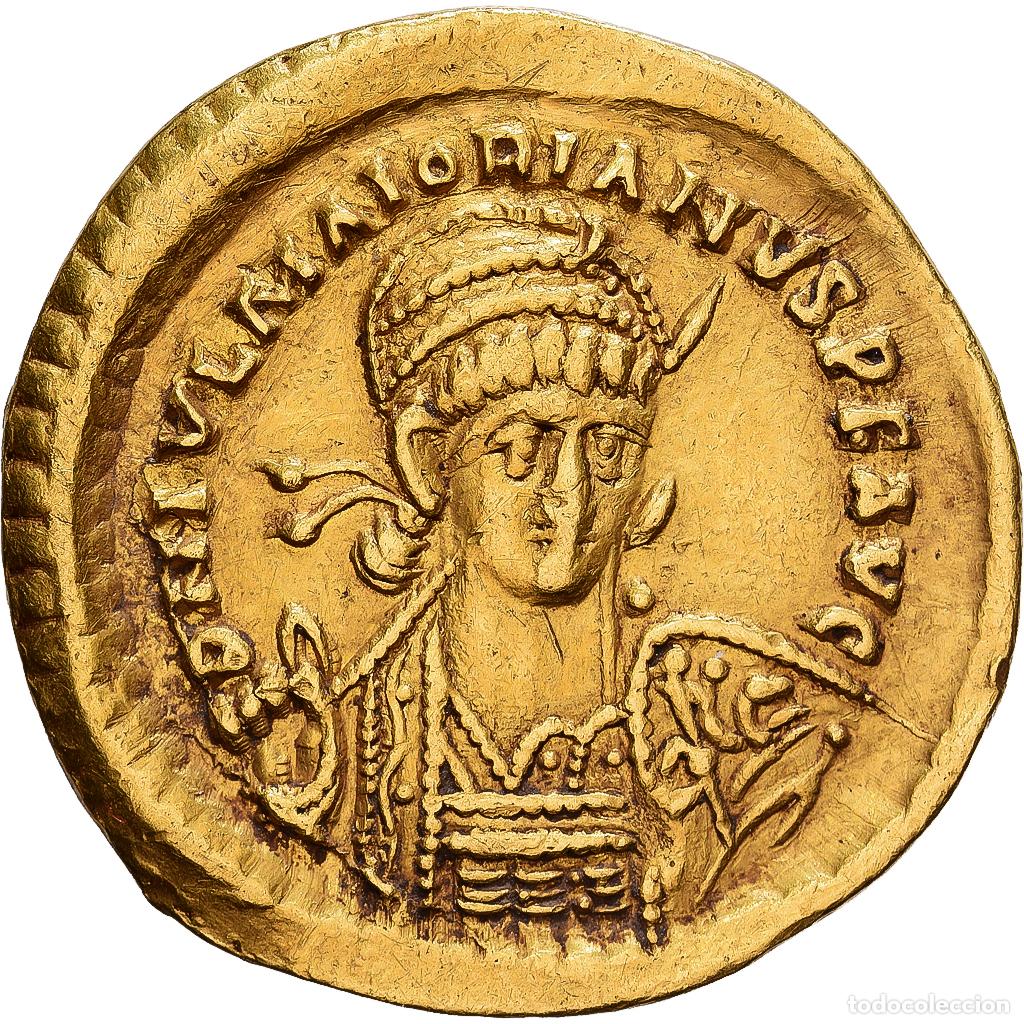 Monedas Imperio romano: [#982141] Roman Empire, Theodosius II, Solidus, 441, Constantinople, Oro, MBC, RIC:282