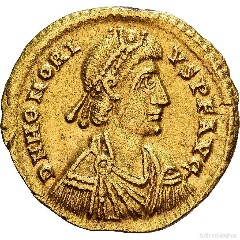 Monedas Imperio romano: [#982162] Roman Empire, Honorius, Solidus, 402-406, Ravenna, Oro, EBC, RIC:1287