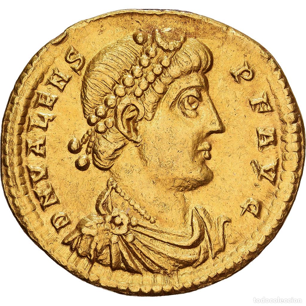 Monedas Imperio romano: [#982133] Roman Empire, Valens, Solidus, 367-375, Treveri, Oro, MBC, RIC:17e2