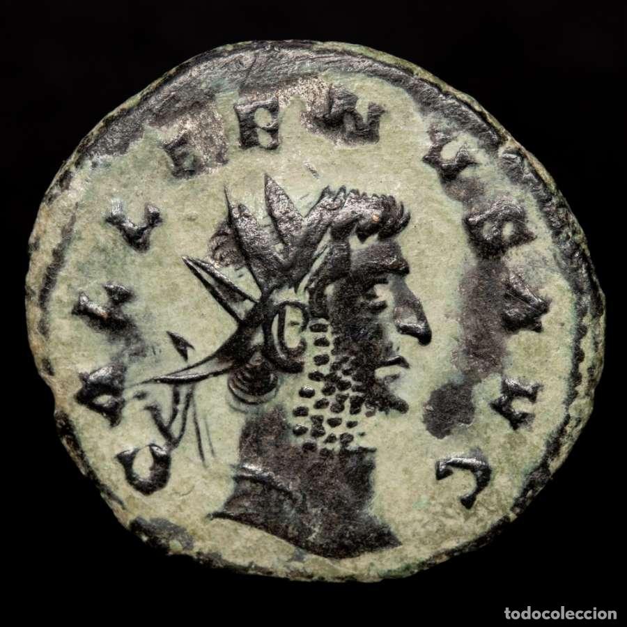Monedas Imperio romano: Galieno (253-68 d.C.), antoniniano de bronce, Roma. PAX AVG - S/I.