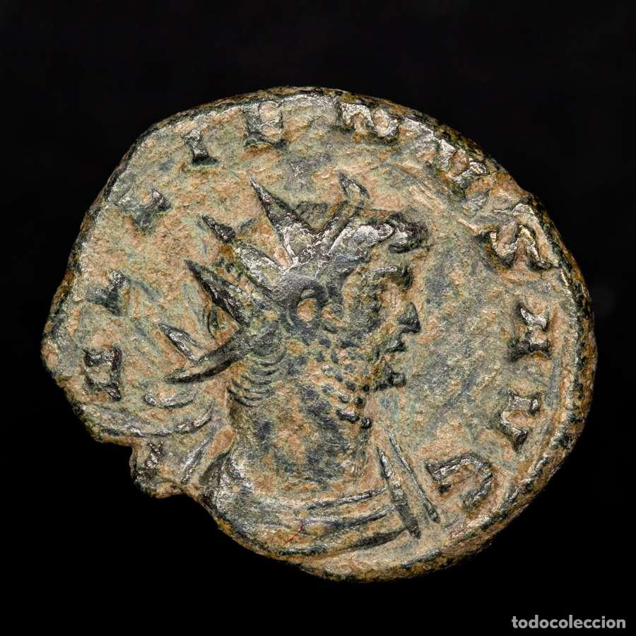 Monedas Imperio romano: Galieno, 253-268 d.C. antoniniano de bronce, Milan, LAETITIA AVG.