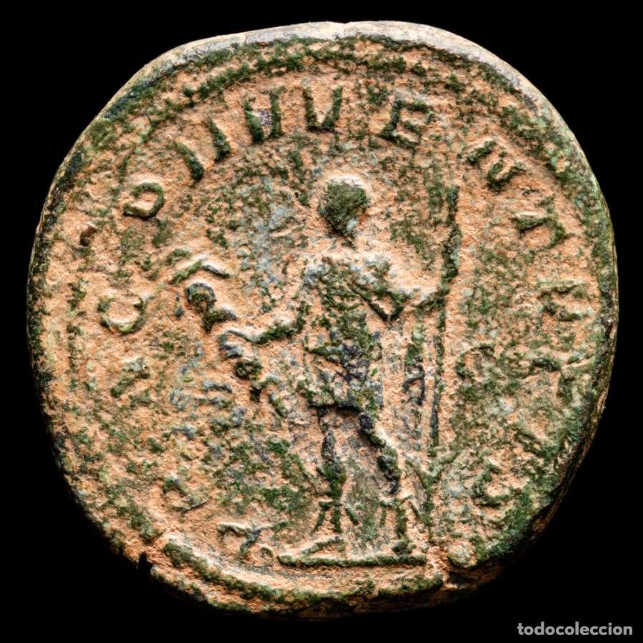 Monedas Imperio romano: Filipo II 247-249 dC Sestercio, Roma - PRINCIPI IVVENT estandarte